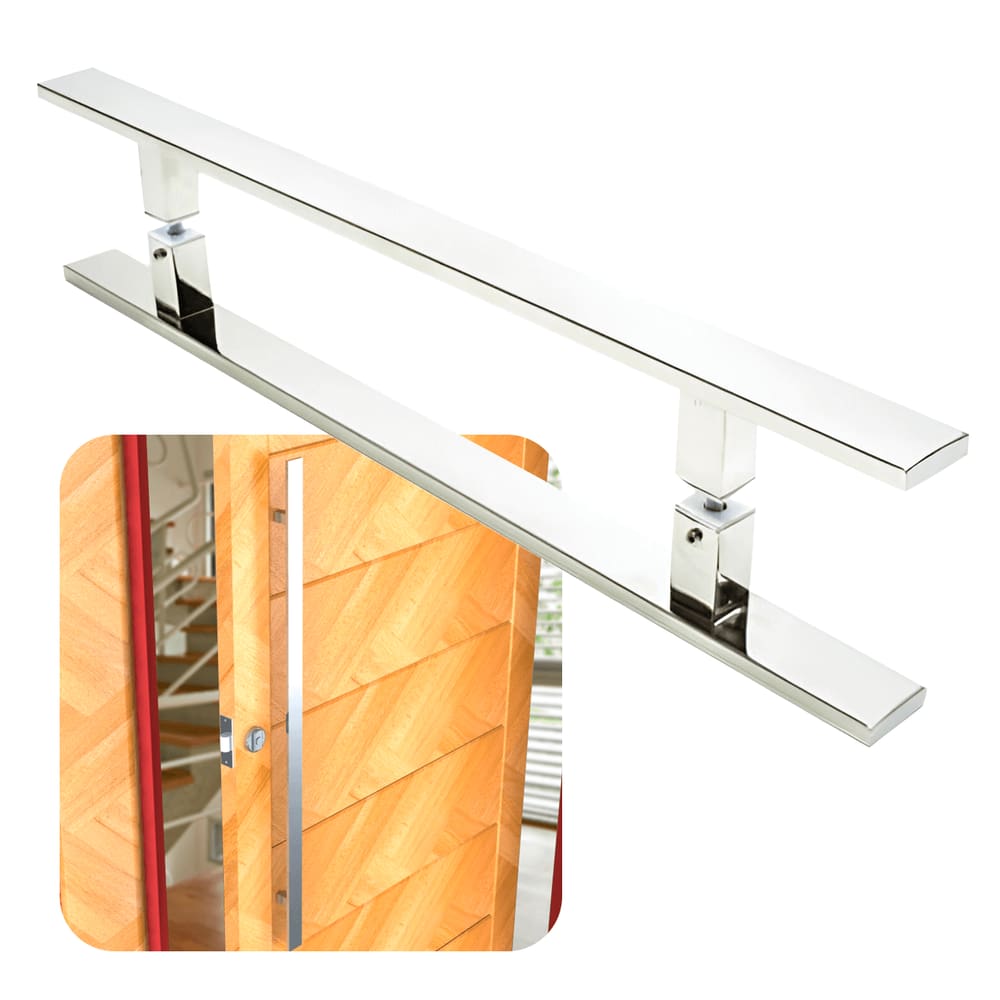 Puxador Para Portas Clean 50 cm Aço Inox Polido Brilhante