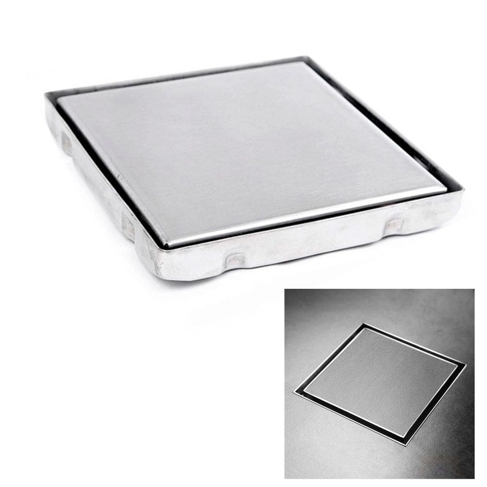 Ralo Oculto Invisivel Kit 6unid. 15X15 Inox Anti Odor Lavanderia Cozinha Banheiro Lavabo Limpeza Higiene Discreto Seguro Previne Inseto