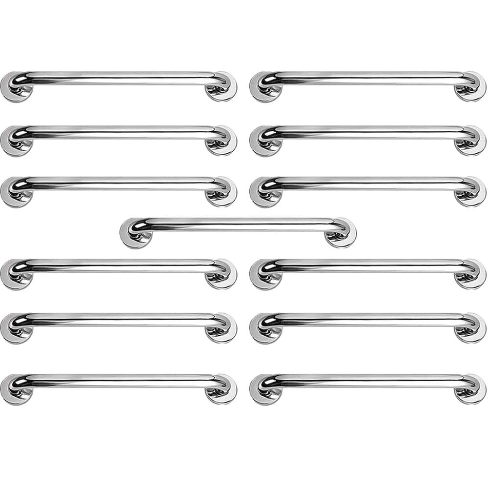 Barra Alça Apoio 50cm Aço Inox Kit 13 Uni Segurança Gestante Cadeirante PCD Idoso Escada Corrimao