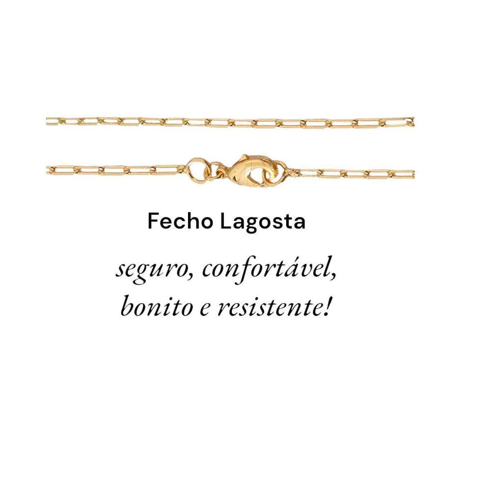 Colar Cartier 50Cm Coração Branco Letra U Banhado Ouro 18K