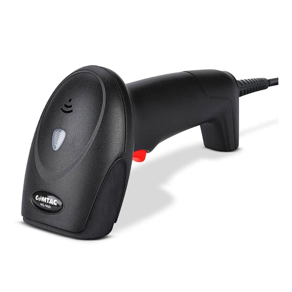 Leitor de Código de Barras Laser - Comtac HS960 - Lê produtos e NFe - USB - 1D - 5 Funções - Preto