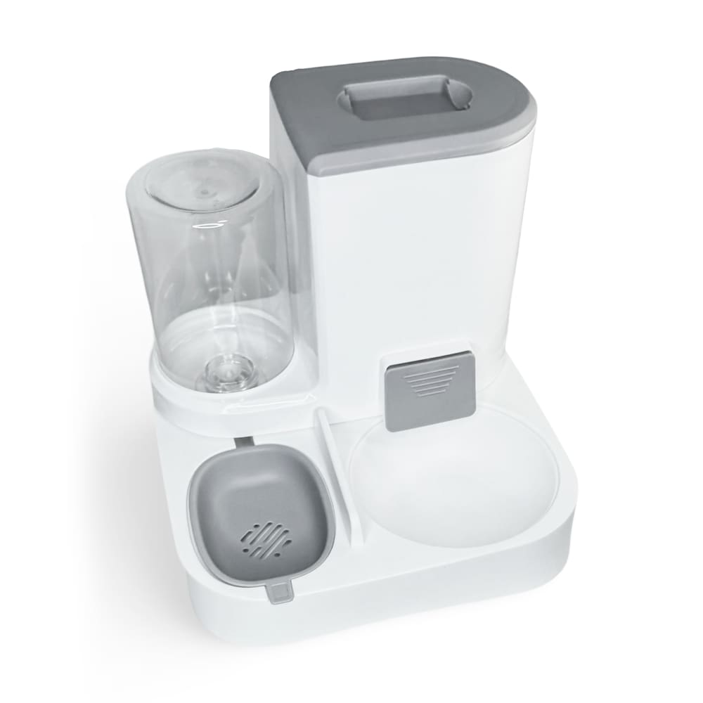 2Un. Pote Automático Duplo Porta Ração Alimento E Água Pets