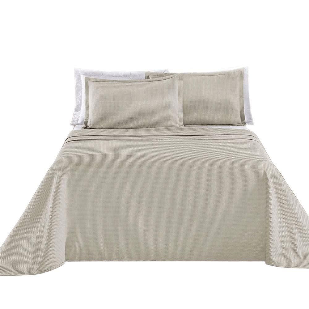 Kit Cobre Leito Colcha Sorento King 3 Peças Piquet 100% Algodão Premium - Fendi