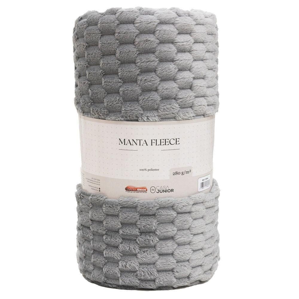 Manta Microfibra Fleece 280g-m² Cs Júnior Cinza - Queen
