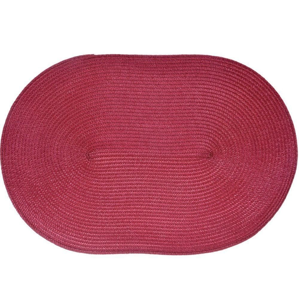 Kit 2 Americano Requinte Liso Para Mesa Oval 30x45cm Bordô