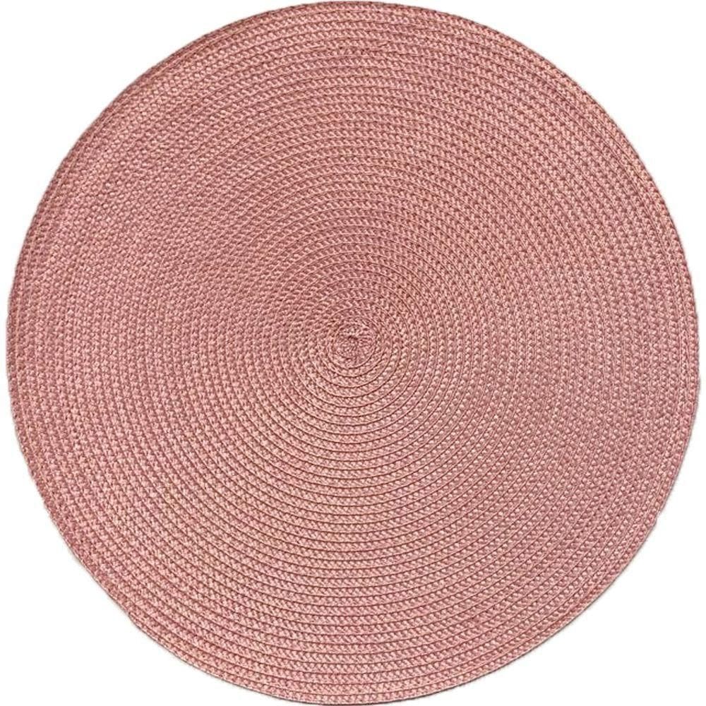 Kit 8 Americano Requinte Liso Para Mesa Redondo 38cm Rosê