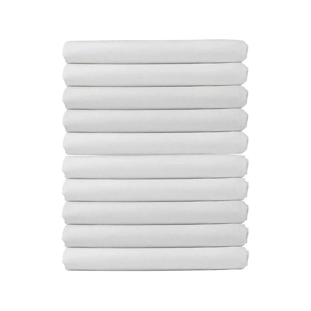 Kit 10 Lençol Clinica Hospital Hotel Algodão Percal Branco