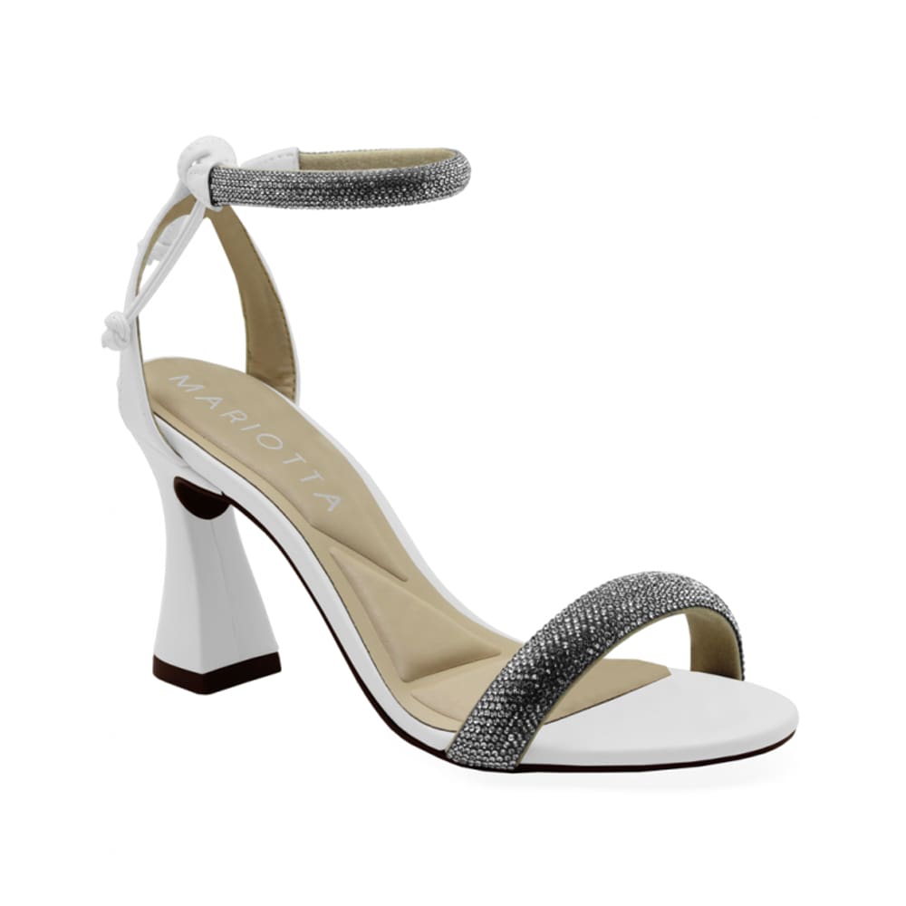 Sandália Feminina Mariotta Salto Alto Taça Strass Brilho