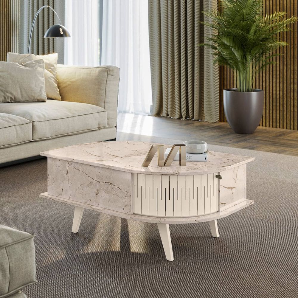 Mesa de Centro com 2 Portas 90x40cm Indianapolis Madetec