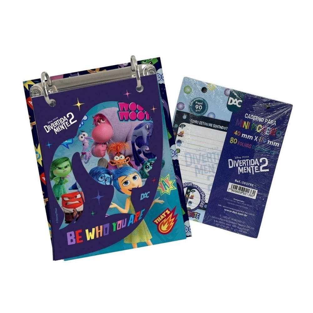 Mini Ficheiro Vertical Divertida Mente + Refil De Folhas Dac