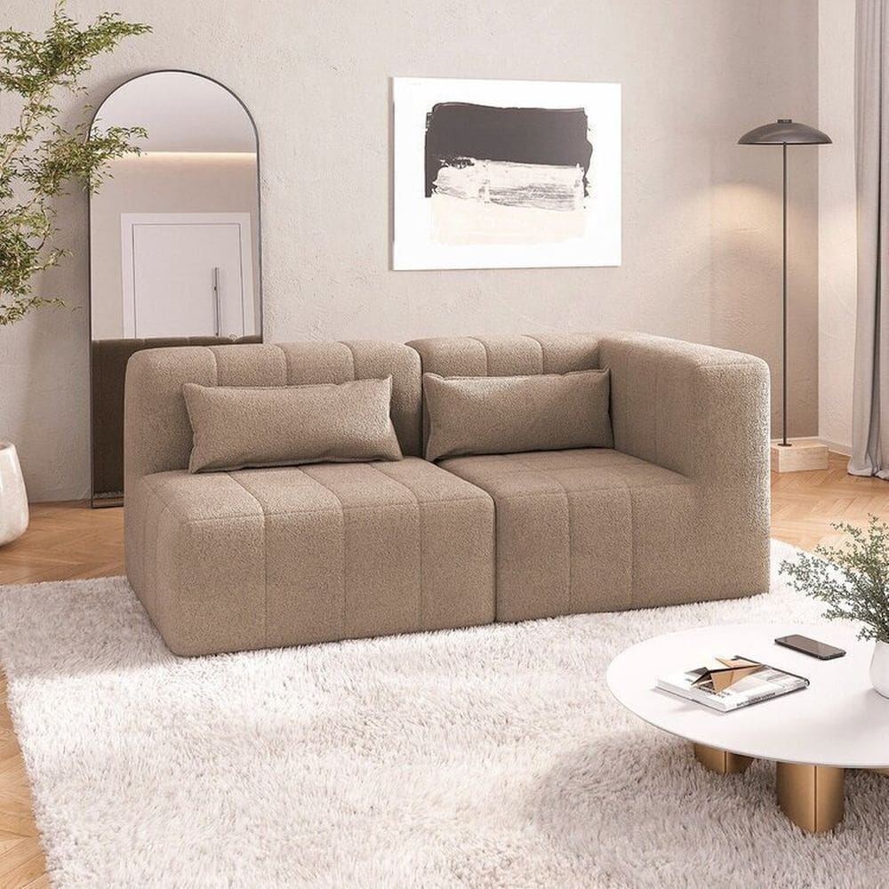 Sofá Modular de Canto 02 Módulos Easybox Cabecasa Madeiramadeira Taupe