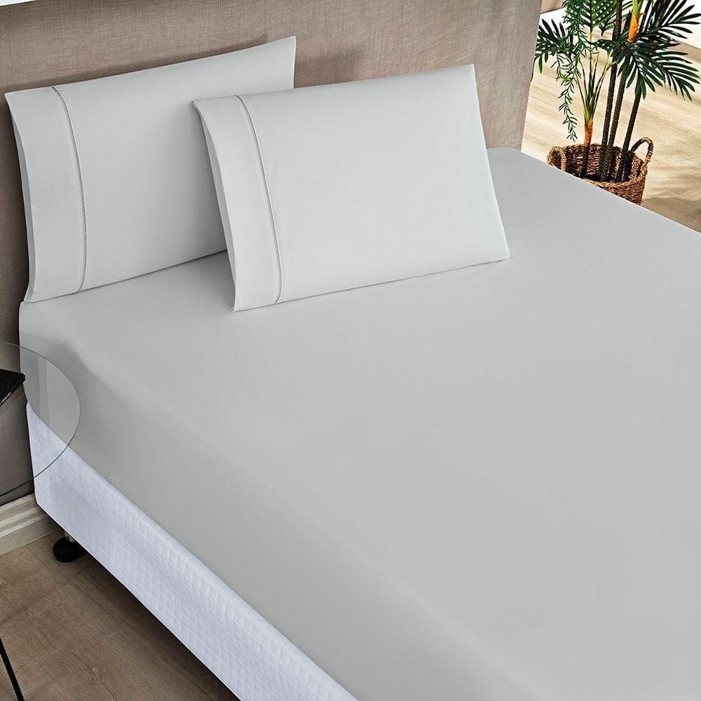 Jogo De Cama Elegance Solteiro 02 Peças - Cinza