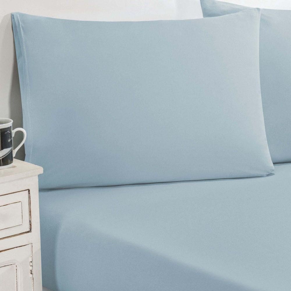 Jogo De Cama Malha Lençol 100% Algodão Gran Moratta 2 Peças Solteiro Azul Bebê