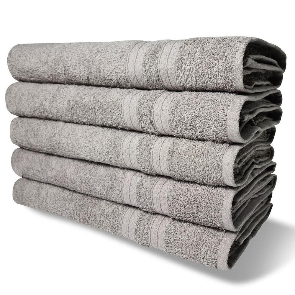 Kit Com 6 Toalhas Banho 430g/m² Grande Grossa 80x150cm Itália Soft - Cinza