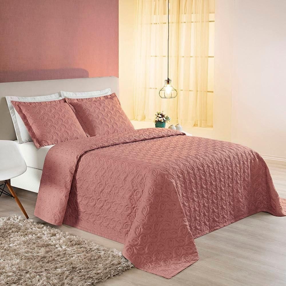 Cobre Leito ágata King 03 Peças - Rosê