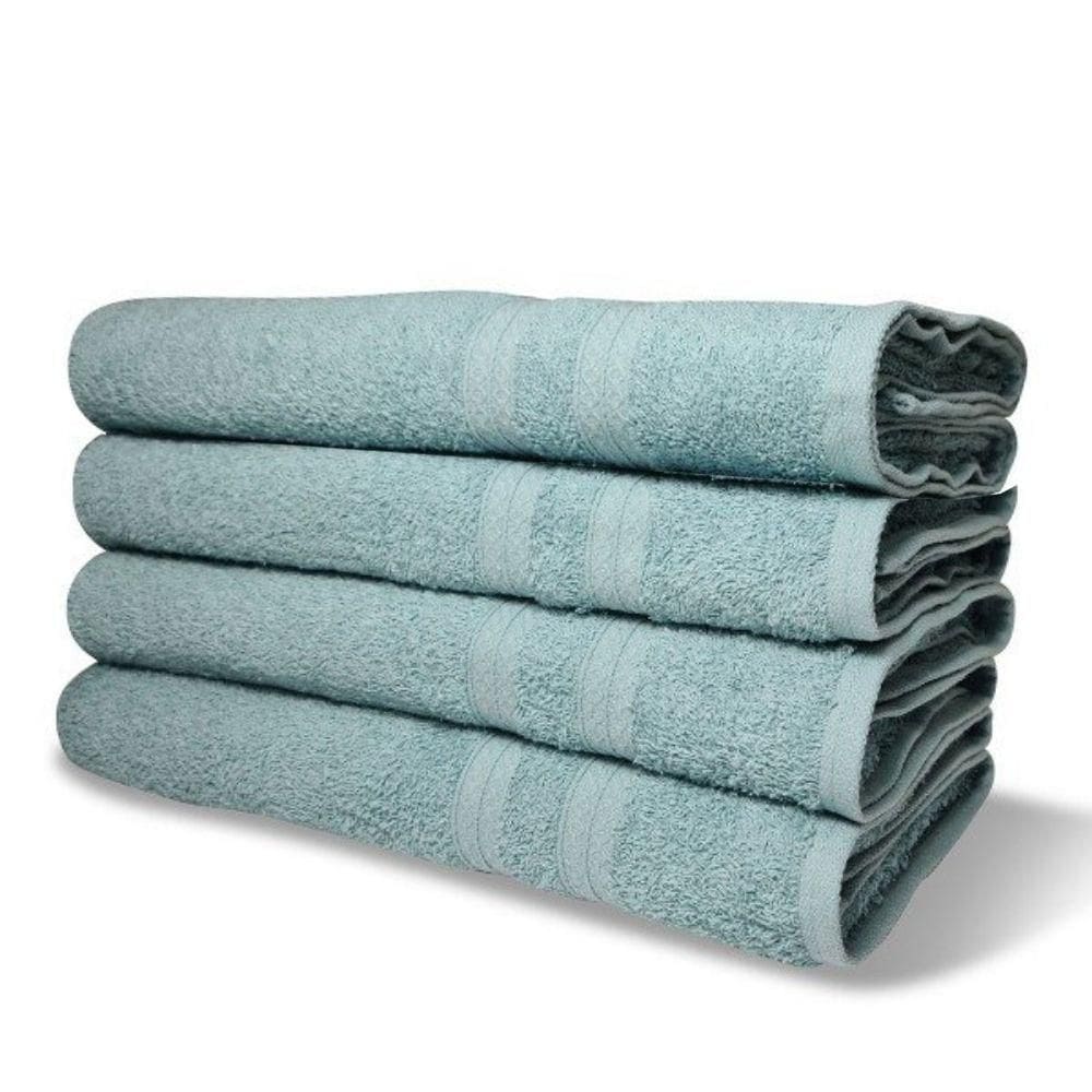 Kit 4 Toalhas De Banho 430g/m² Grande Super Grossa 80x150cm Itália Soft Verde