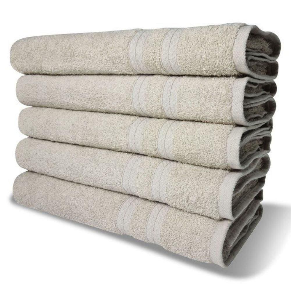 Kit 5 Toalhas De Banho 430g/m² Grande Grossa 80x150cm Lisboa Bege