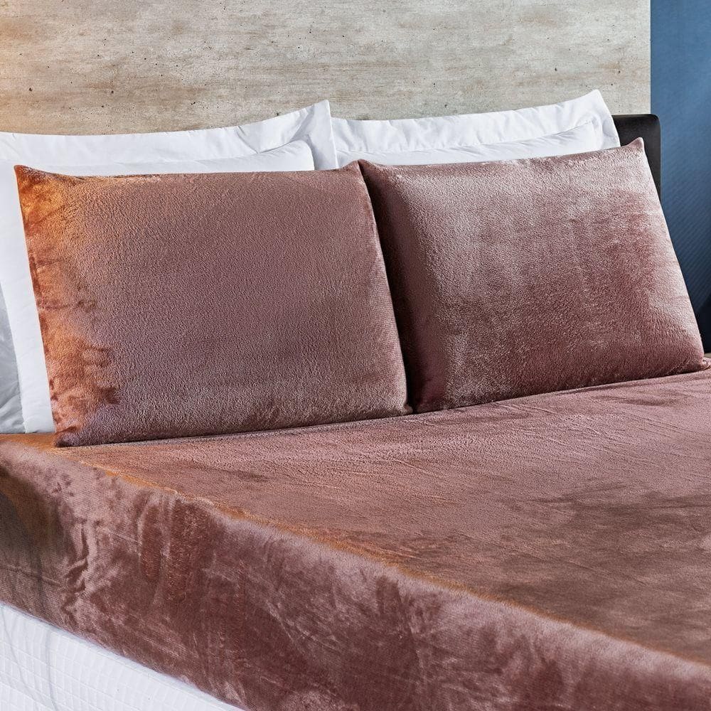 Par De Fronhas Manta Flannel Biasoft 02 Peças - Rosê