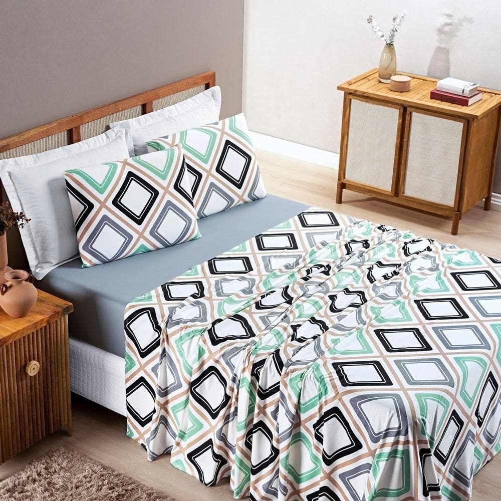 Jogo De Cama Malha Solteiro Quality 03 Peças - Harmony