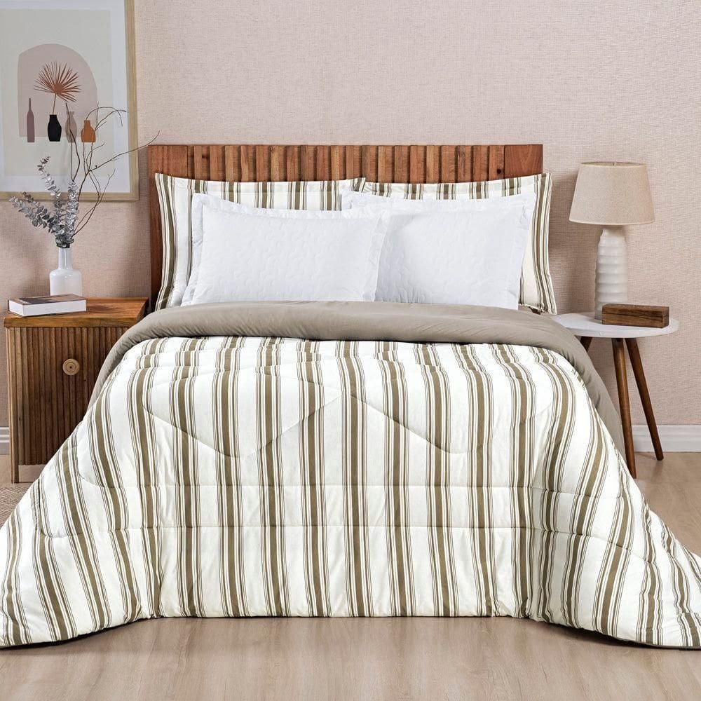 Edredom 100% Algodão Marin King 01 Peça Caqui