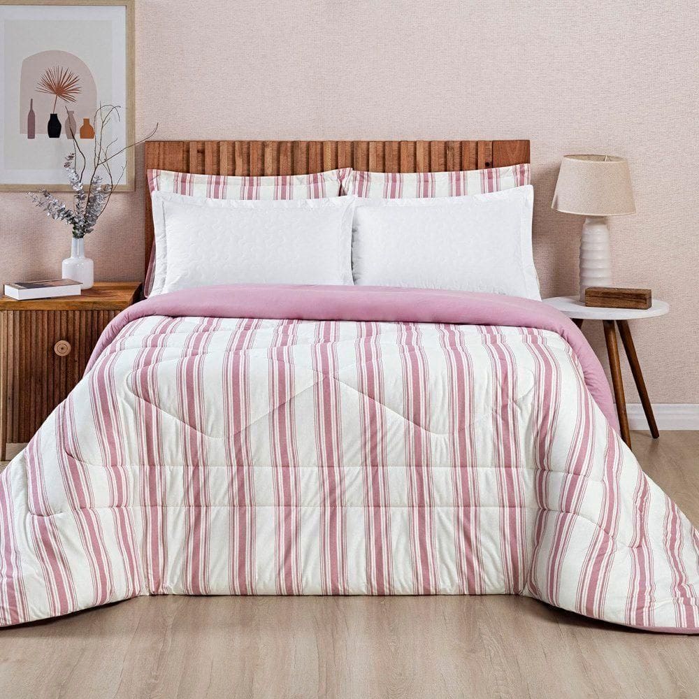 Edredom 100% Algodão Marin King 01 Peça Rosê