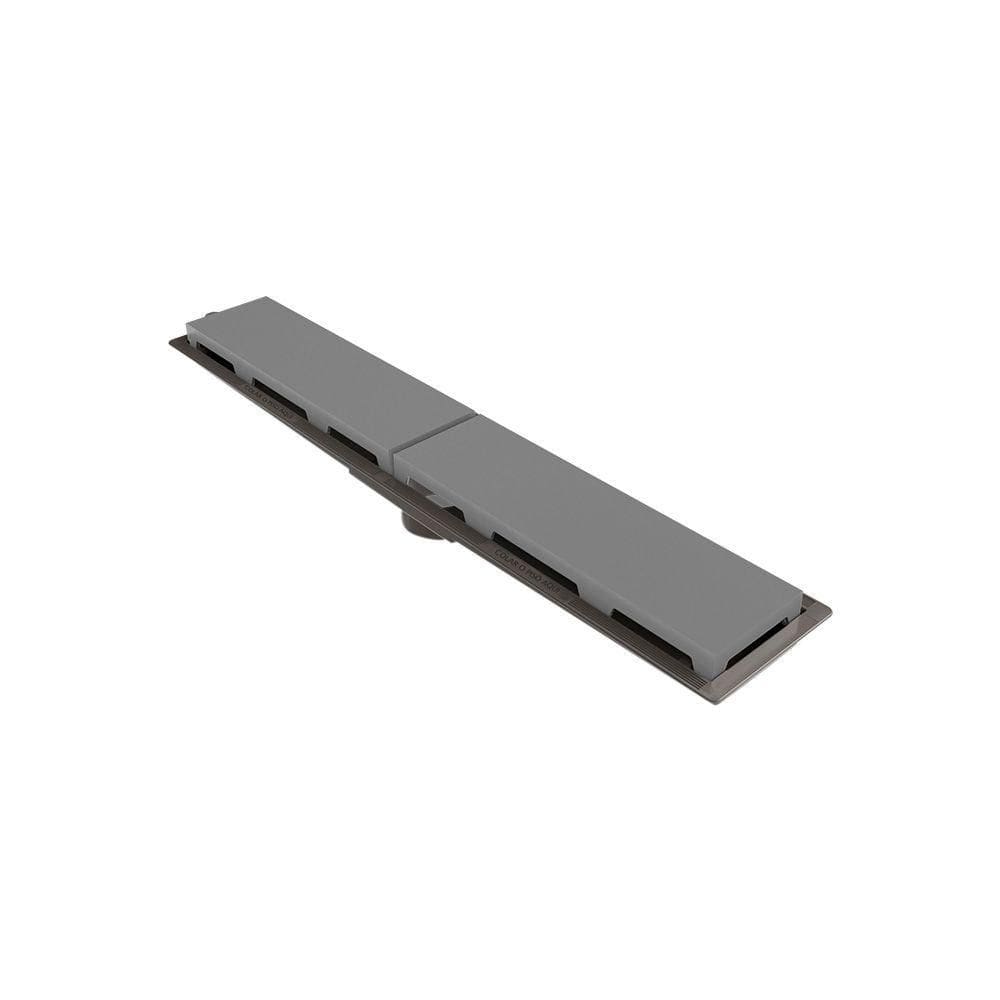 Ralo Linear Novii Seco 8876 50cm Saída Central Com Tampa Cinza 8876