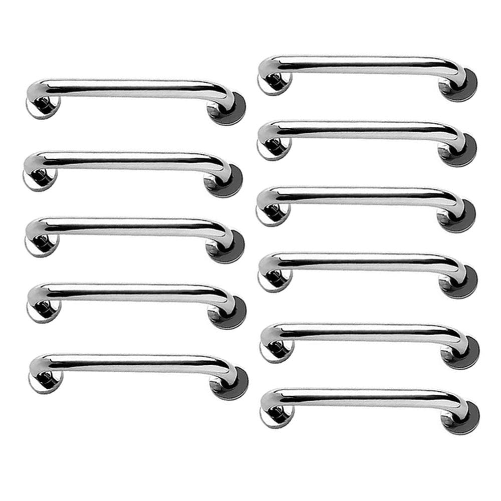 Alça de Apoio Inox Barra 30cm Kit 11 Unidades Deficiente Idoso Banheiro Box Corrimao Suporte Resistente Acessibilidade
