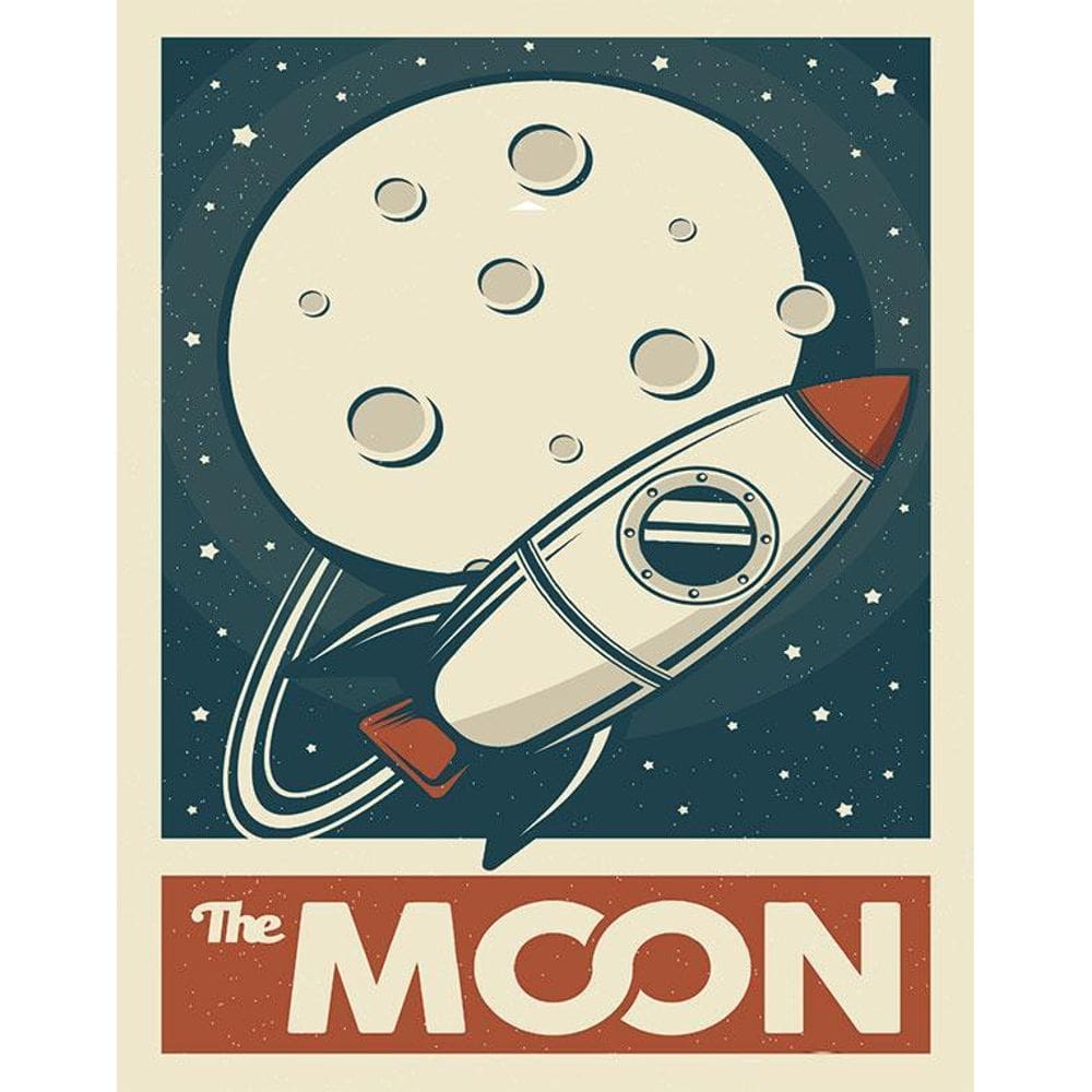 Placa Decorativa Espaço - Moon Lua 36X46