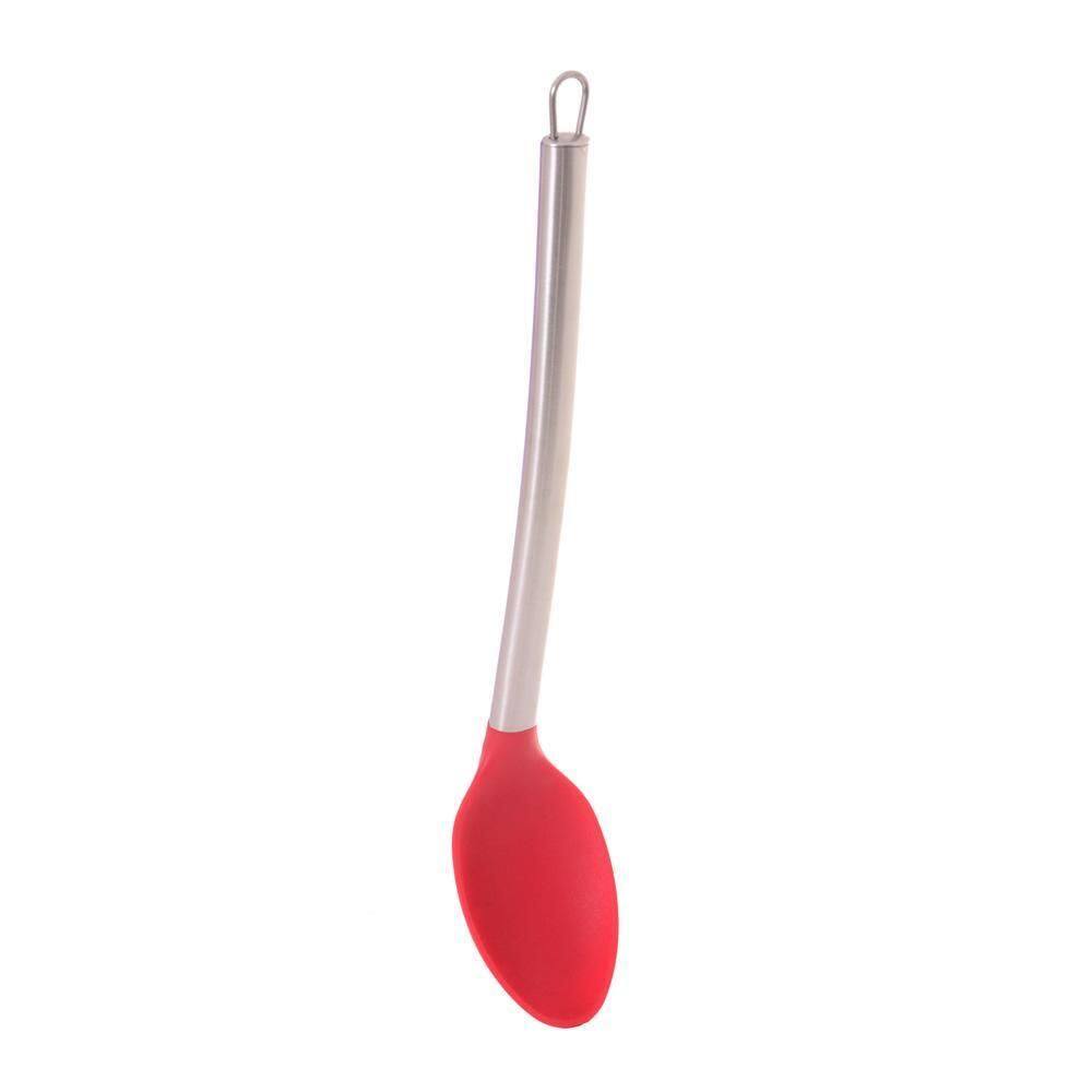 Colher De Servir Vermelha 30Cm Inox/Silicone