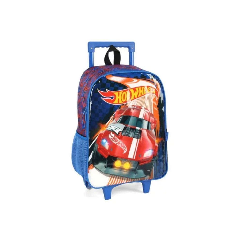 Mochila De Rodinhas Azul Hot Wheels Infantil Masculina