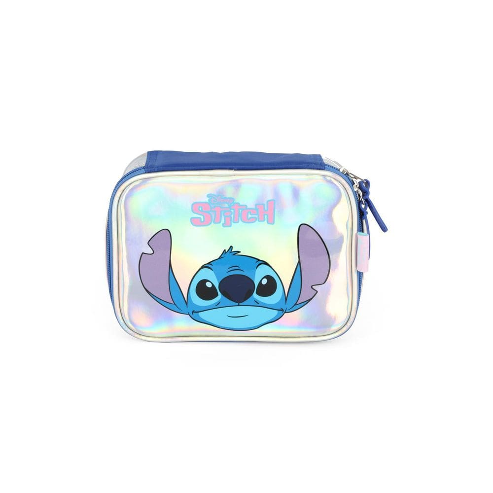 Estojo Box Quadrado Escolar Lilo Stitch Prata Ei41684