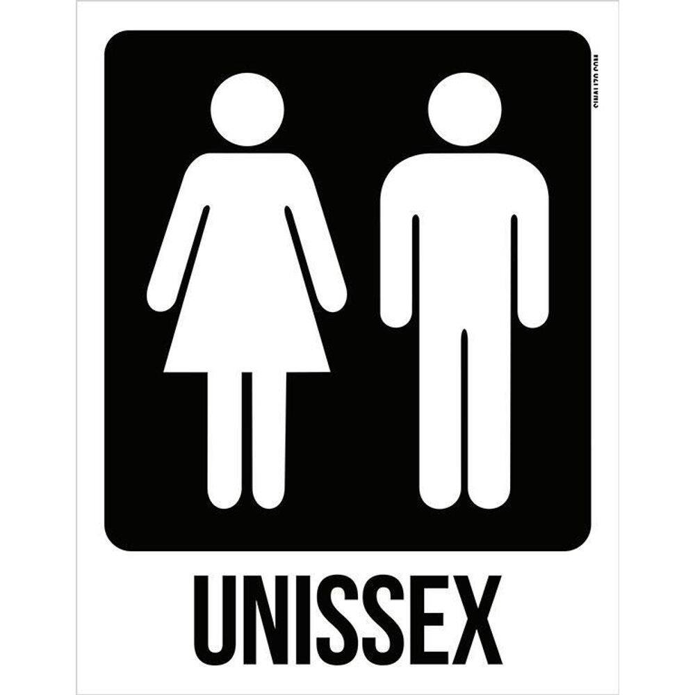 Placa Banheiro Unissex Masculino E Feminino 36X46