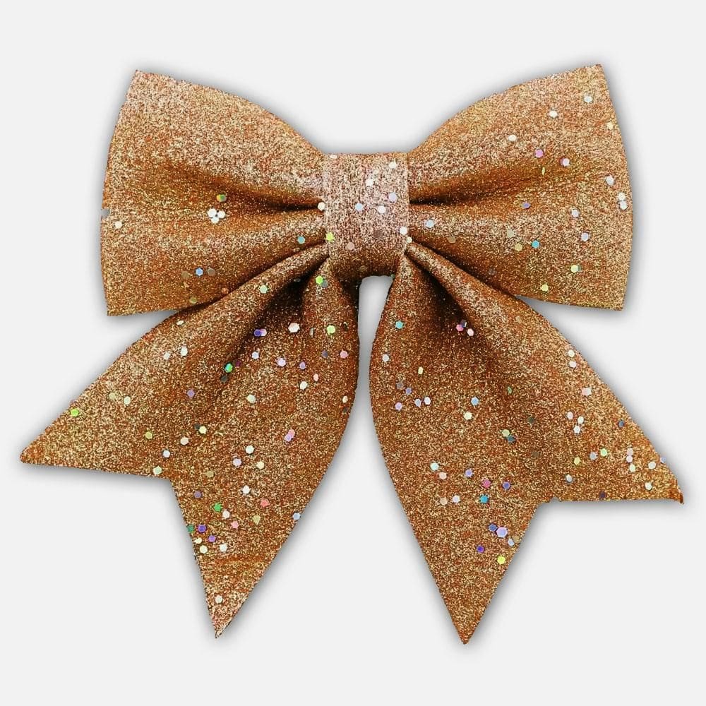 Laço Natalino New Glitter Cobre 20Cm Enfeite Natal