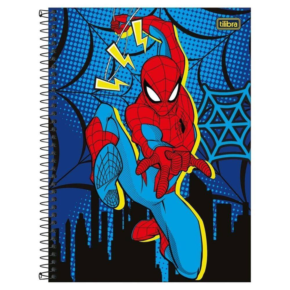 Caderno Homem Aranha Capa Dura Espiral 80F 1 Matéria Escolar