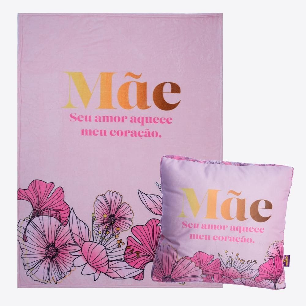 Almofada Com Manta Mãe Floral - Zonacriativa