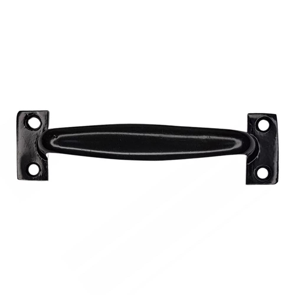 Puxador Tipo Alça De Aço Porta Armário Gaveta 130Mm Preto