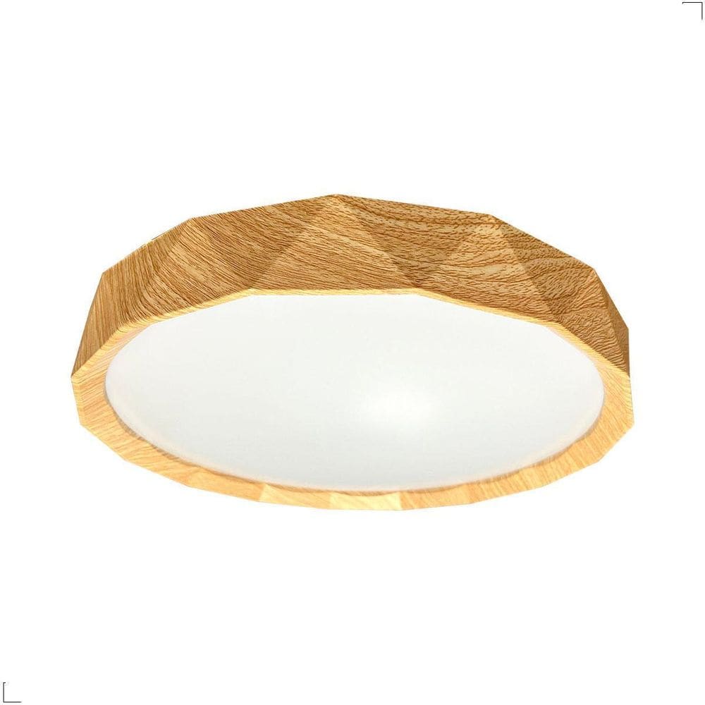 Plafon Teto Redondo 40 Sobrepor Facetado Led 3 Cores 30W