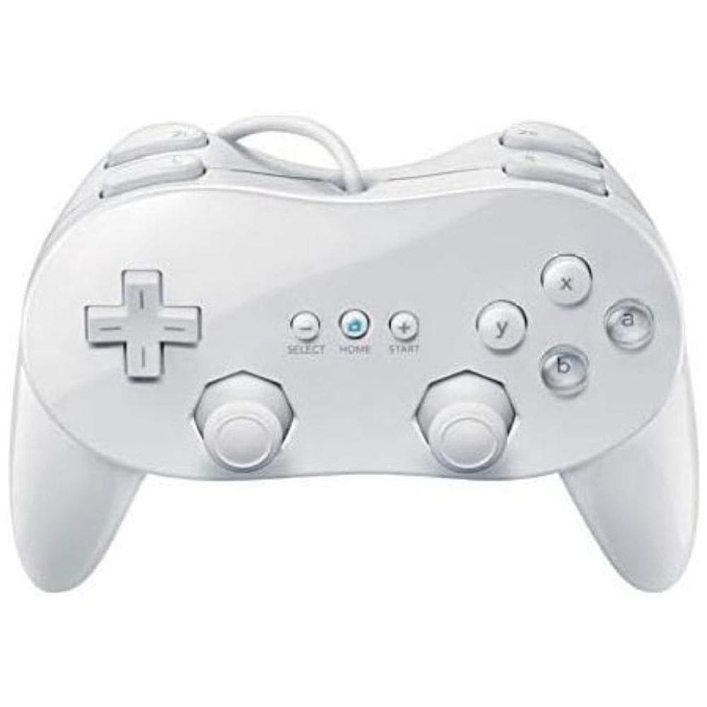 Controle Pro Clássico Para Wii Com Fio Branco