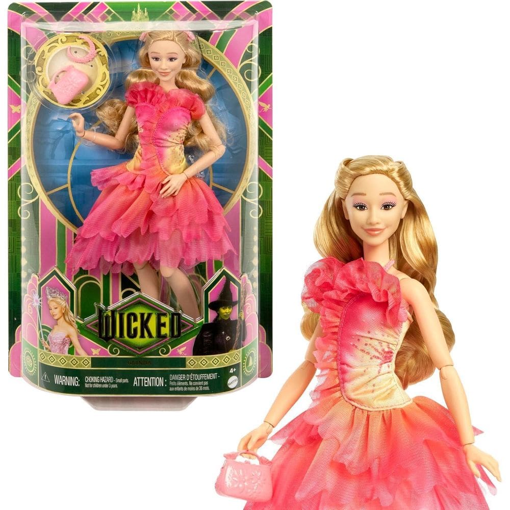 Boneca Glinda Com Cabelo Loiro E Roupa De Baile Wicked Hxt63