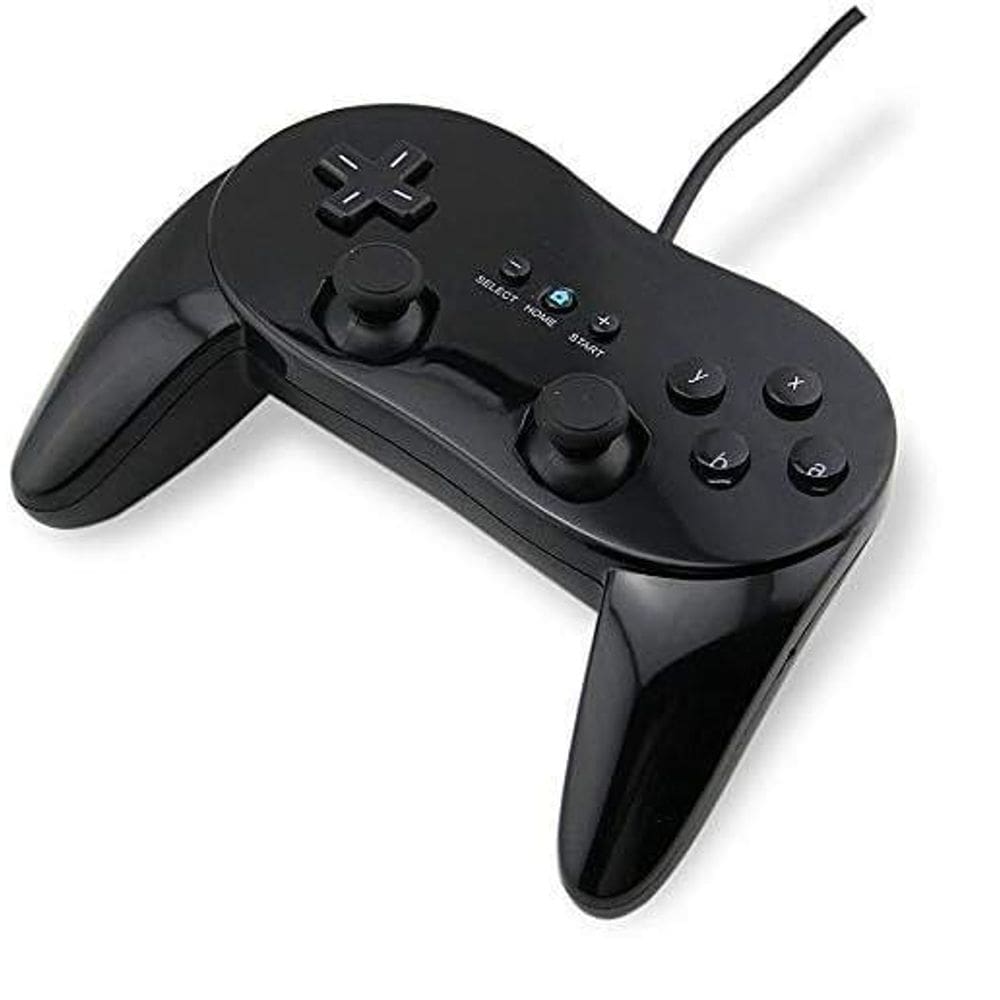 Controle Pro Clássico Para Wii Com Fio Preto