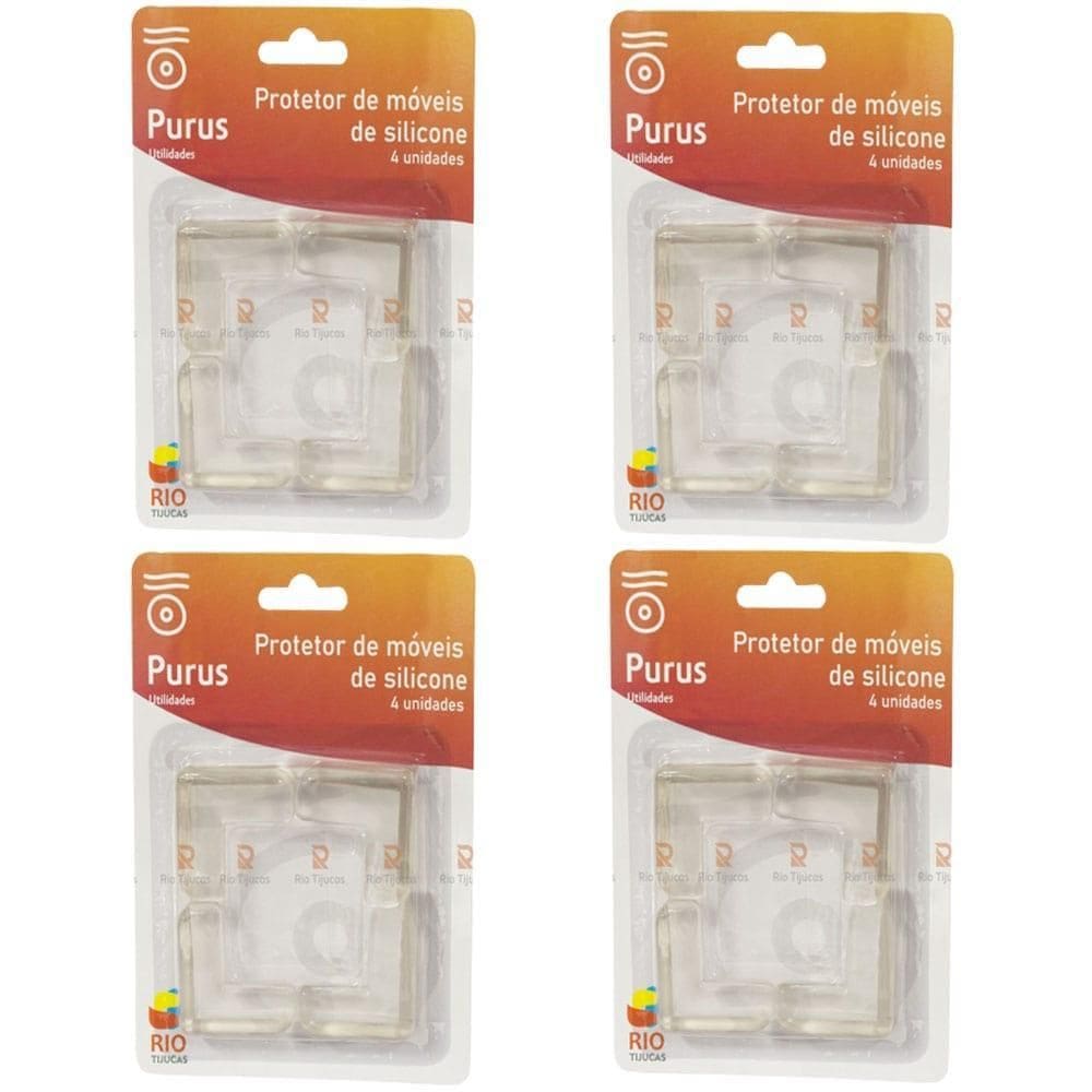 Protetor De Silicone Quina Canto Mesa Bebê Criança 16 Unid