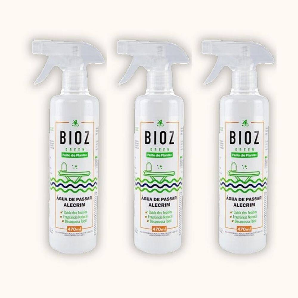 Kit 3X: Água Passar Roupa Biodegradável Alecrim Bioz Green