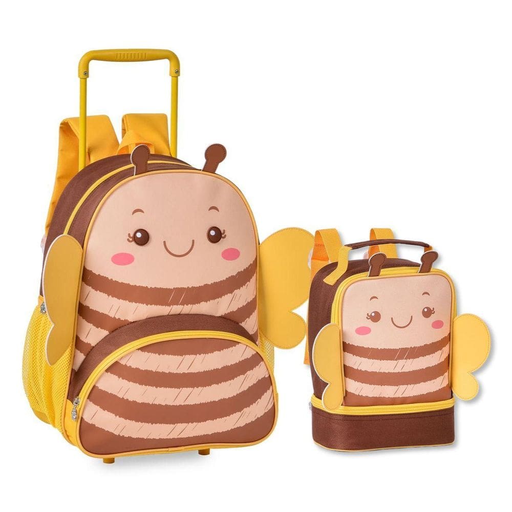 Mochila De Carrinho Com Lancheira Térmica Escolar Feminina