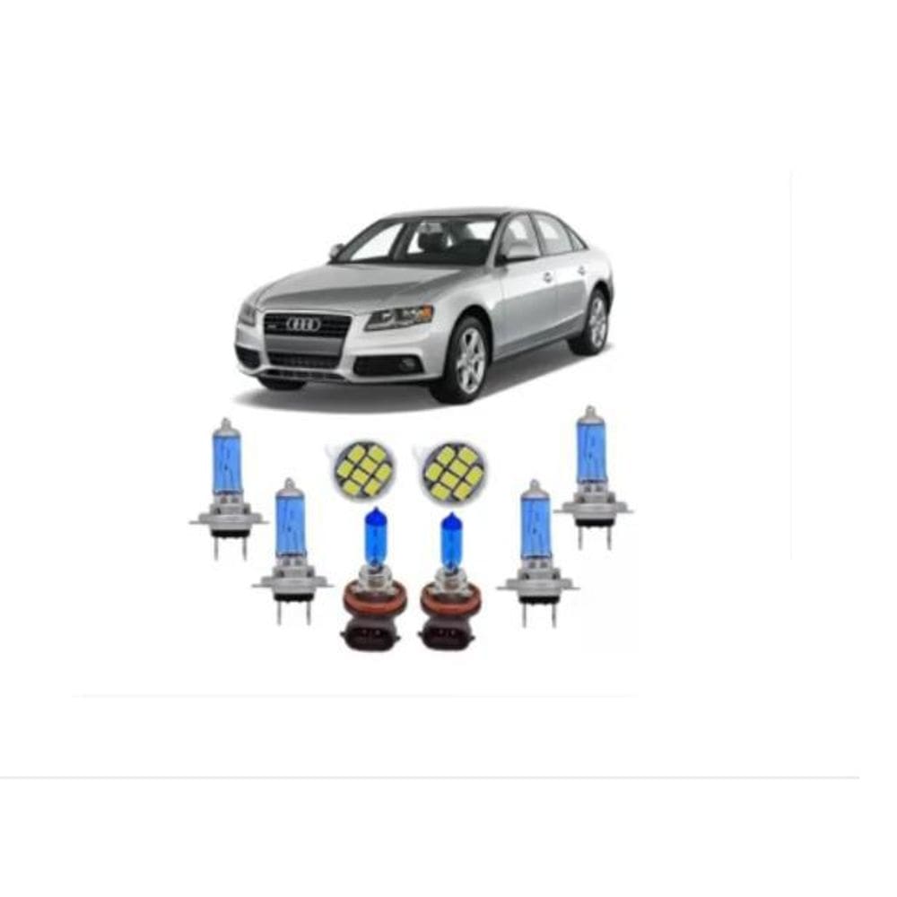 Audi A4 Kit Lâmpada Super Branca 2009/2013 Alto/Baixo/Milha