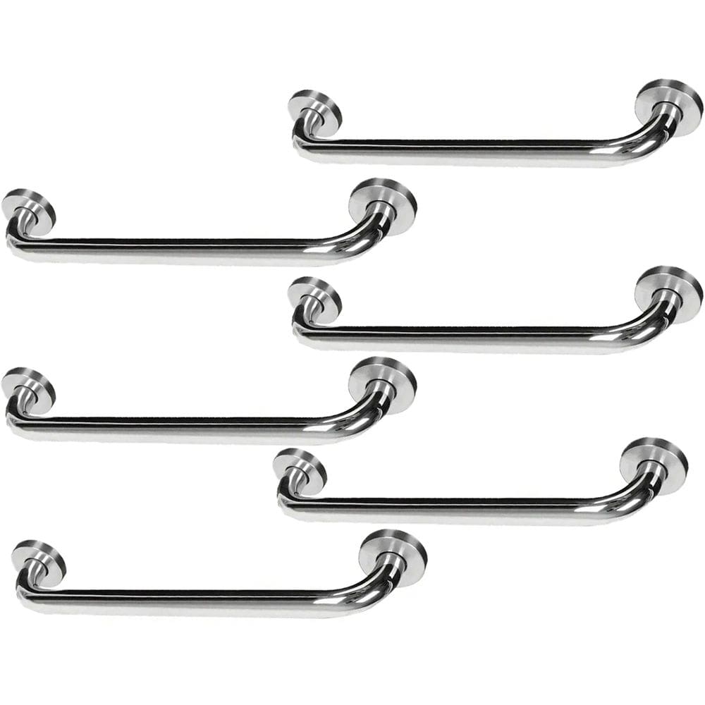 Barra Alça Apoio 50cm Suporte Anti Queda Kit 6 Uni Idoso Cadeirante PCD Box Banheiro Escada Corrimao Segurança