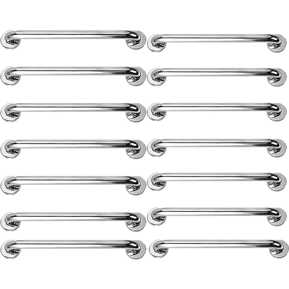 Barra Alça Apoio 50cm Aço Inox Kit 14 Uni Gestante Idoso Cadeirante PCD Box Banheiro Escada Corrimao Previne Acidentes Queda