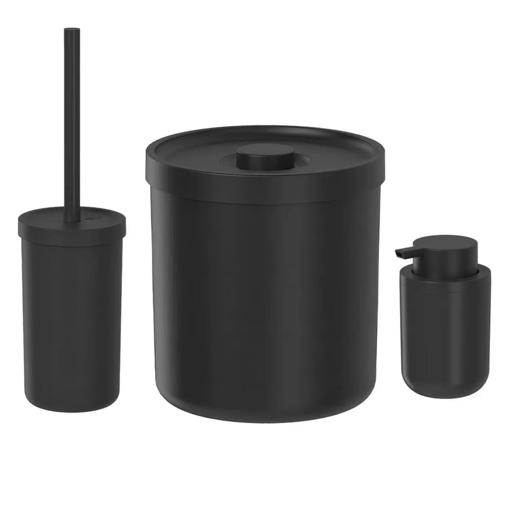 Kit Banheiro Lavabo Lixeira Escova Sanitária e dispenser Ou