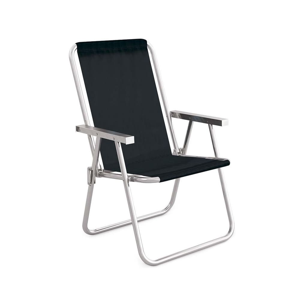 Cadeira Alta Conforto Aluminio Sannet Preta Marinho - Mor