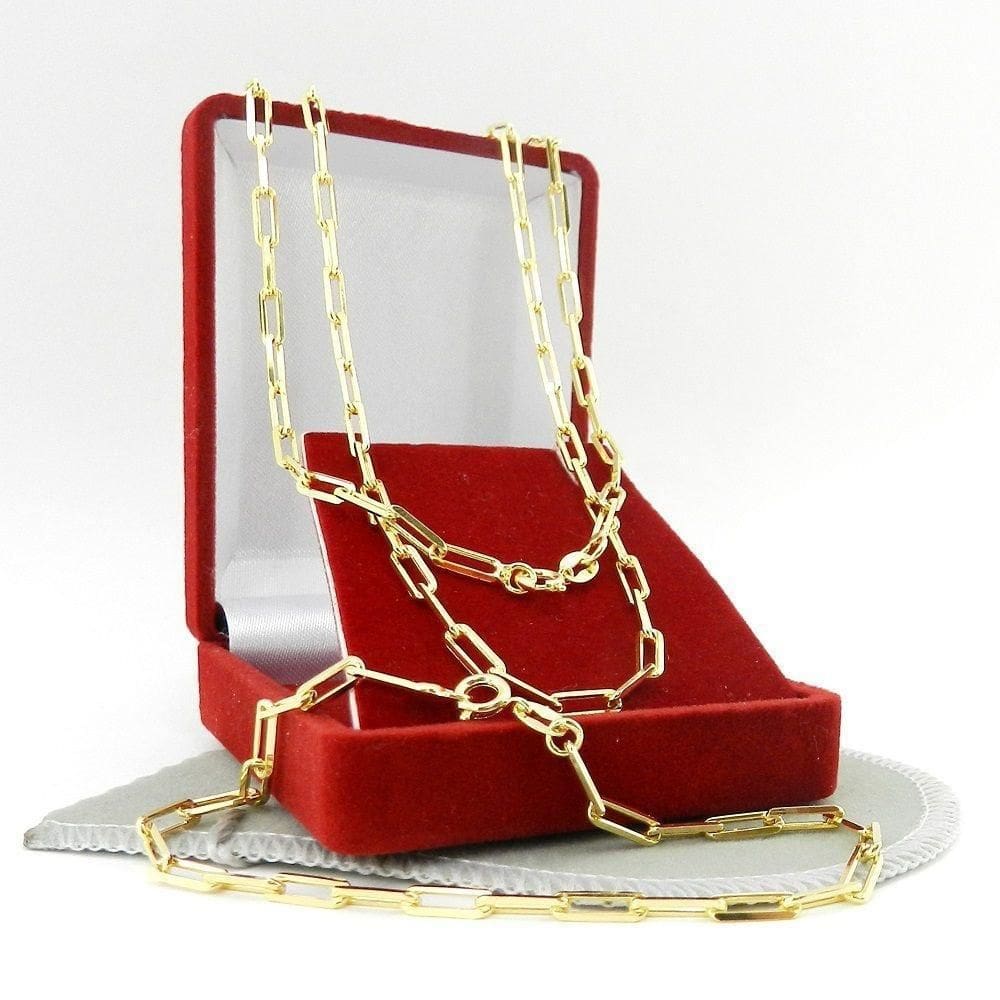 Corrente Masculina 70Cm 3Mm + Pulseira Folheada Ouro Cr680