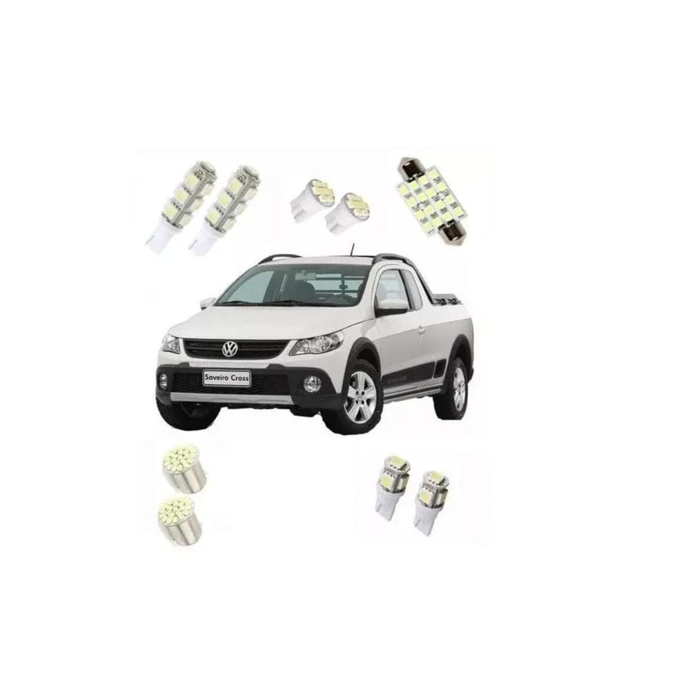 Kit Lâmpadas Led Do Saveiro - Luz Lanterna, Teto, Re - Forte